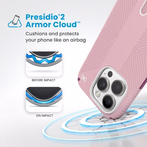 Speck Presidio2 Grip ClickLock & MagSafe ümbris seadmele iPhone 16 Pro, Wednesday Pink / Boysenberry Purple / valge