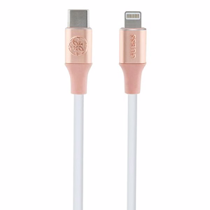 Guess Ebossed Logo кабель USB-C Lightning 1.5м быстрая зарядка - розовый