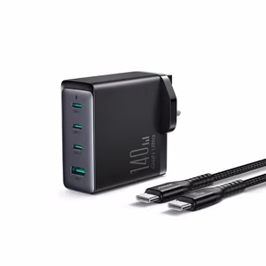 GaN Laadija UK Joyroom JR-TCG05UK 140W 3x USB-C USB-A + USB-C / USB-C kaabel 240W 1.2m