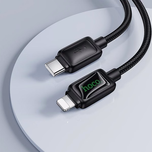 Kaabel koos LCD USB C to Lightning Hoco PD 30W 1,2 m U146 must