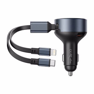 Автомобильное зарядное устройство Vention FFOB0 USB-C + кабель USB-C/Lightning 30W