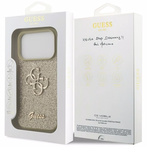 Guess Fixed Glitter Big 4G ümbris jaoks iPhone 17 Pro - kuldne
