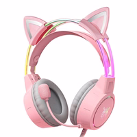 ONIKUMA X15Pro Gaming Kõrvaklapid roosa/Cat Ears