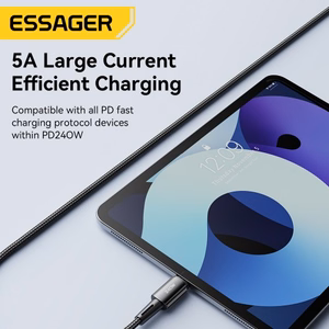 USB kaabel Essager Ultra tumehall Type-C / Type-C 200cm (kuni 240W!!!)