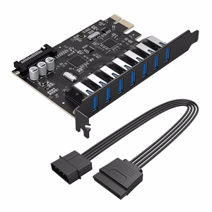 Orico PVU3 PCIe laienduskaart 7 USB 3.0 pesaga lauaarvutitele – must