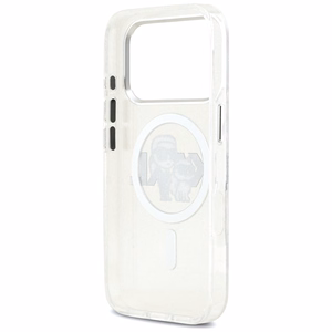 Karl Lagerfeld IML Glitter Karl & Choupette Sketch Logo MagSafe Ümbris jaoks iPhone 17 Pro - Clear