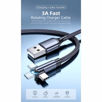 USB Kaabel Essager "Universal" (180' corner) Punane "Type-C" 100cm (up to 3A)