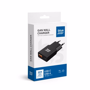 Phone Laadija sinine Star Slim GaN USB C + USB A QC4.0 PD 3A 25W TFK-SC-25WAC must