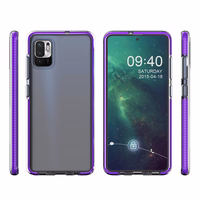 Spring Case läbipaistev TPU geelist kaitsekate värvilise raamiga Xiaomi Redmi Note 10 5G / Poco M3 Pro mustale