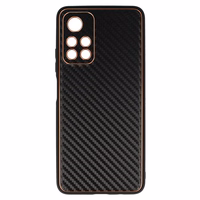 TEL PROTECT Leather Carbon Ümbris jaoks Xiaomi Redmi Note 11 5G/Note 11S 5G/Poco M4 Pro 5G Must