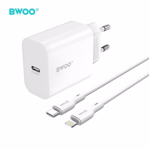 BWOO wall laadija CDA233 PD 20W 1x USB-C with USB-C - Lightning kaabel valge