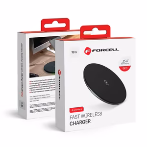 Juhtmevaba laadija Forcell F-Energy Qi QC 15W + data kaabel USB C to USB A must