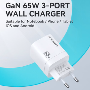 Wozinsky CGWCW 65W GaN Wall Laadija USB-A / 2 x USB-C - valge