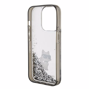 Karl Lagerfeld Liquid Glitter Choupette чехол для iPhone 15 Pro Max - прозрачный