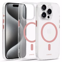 Liavec Glossy Magsafe Clear Ümbris do Iphone 15 Pro różowy