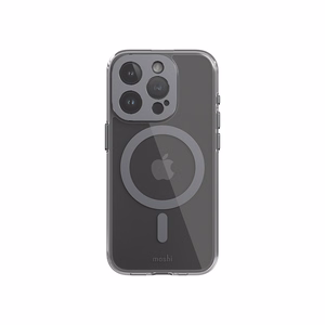 Moshi iGlaze MagSafe ümbris seadmele iPhone 15 Pro, läbipaistev Meteorite Gray detailidega