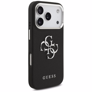 Guess Grained Big 4G Classic Logo ümbris jaoks iPhone 17 Pro - must