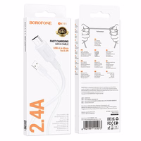 Borofone Kaabel BX111 Feliz - USB to Micro USB - 2,4A 1 metre valge