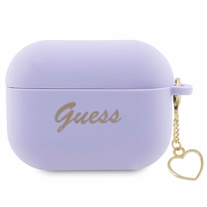 Guess GUAP2LSCHSU AirPods Pro 2 чехол фиолетовый/фиолетовый Silicone Charm Heart Collection