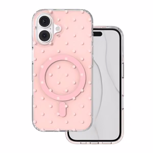 Bubble Dots Mag чехол для iphone 16 6,1", розовый