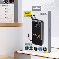 Dudao K13Pro 20000mAh Powerbank sisseehitatud kaabliga - must