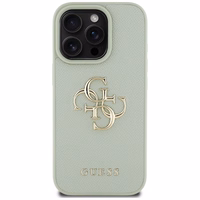 Guess Grained Big 4G Logo Small Classic Logo ümbris jaoks iPhone 16 Pro - roheline