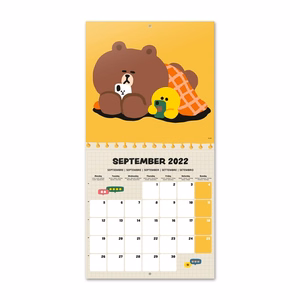 Line Friends 2022. aasta kalender, 30 × 30 cm