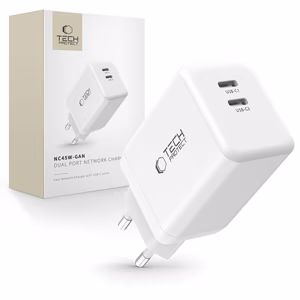 Tech-Protect NC45W-GAN 2-PORT PD45W Laadija - valge