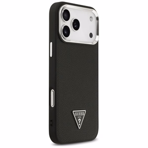 Guess Grained Triangle Logo MagSafe чехол iPhone 17 Pro Max черный