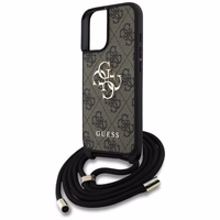 GUESS ümbris jaoks IPHONE 16 GUHCP16SP4GMGCRW (CBDY PU 4G Big Logo W/Cord Strap) brown