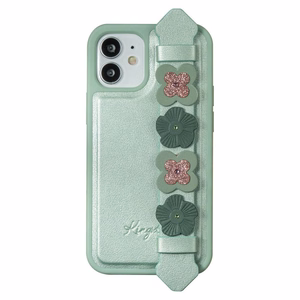 Kingxbar Sweet Series ümbris, mis on kaunistatud originaalsete Swarovski kristallidega iPhone 12 Pro / iPhone 12 roheline