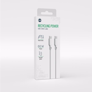 Forever recycling  kaabel USB-A - USB-C 1,5m 3A KR60-AC-00 valge
