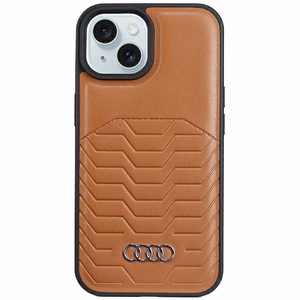 Audi Synthetic Leather ümbris with MagSafe jaoks iPhone 15 / 14 / 13 - brown