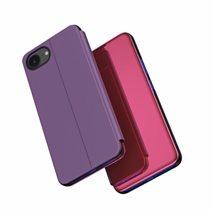 Clear View Ümbris jaoks iPhone 16e Flip Cover - roosa