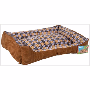 Soft sofa-style dog bed, 75 × 58 × 19 cm, size L, Brown