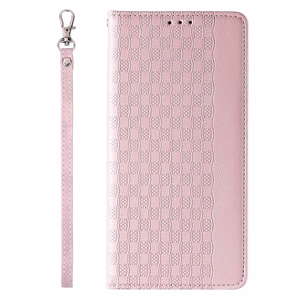 Magnet Strap Case для Samsung Galaxy S23+ флип-кошелёк мини-ремешок подставка розовый