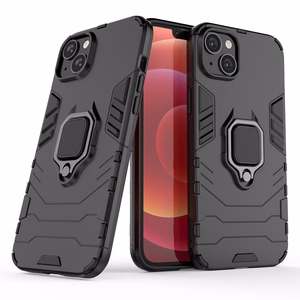 Чехол Ring Armor для iPhone 14 бронированный с магнитным кольцом-держателем чёрный
