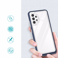 Läbipaistev 3in1 ümbris Samsung Galaxy A72 4G Frame Gel Cover Sinine