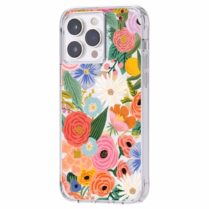Rifle Paper Clear MagSafe ümbris seadmele iPhone 14 Pro Max, Garden Party Blush mustriga