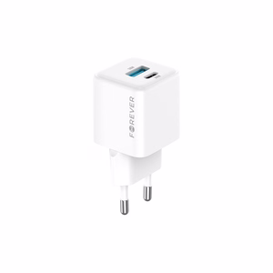 Forever TC-08-30AC GaN PD QC laadija 1x USB-C 1x USB 30W valge