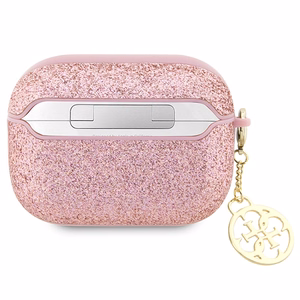 Guess GUAP2GLGSHP AirPods Pro 2 cover roosa/roosa Glitter Flake 4G Charm