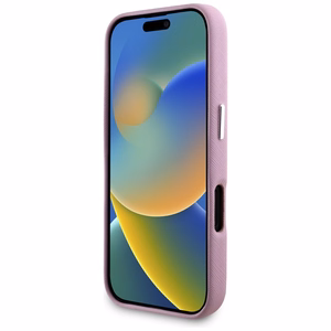 Karl Lagerfeld Saffiano Full Wrapped Elongated Metal Logo MagSafe iPhone 16 Ümbris - roosa