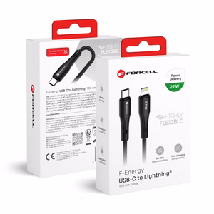 Kaabel USB C to Lightning Forcell F-Energy PD 3A 27W Silikoon 1 m C346 must