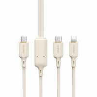 Dudao L7SF 2in1 kaabel USB-C - USB-C / Lightning 100W 1.2m - beige