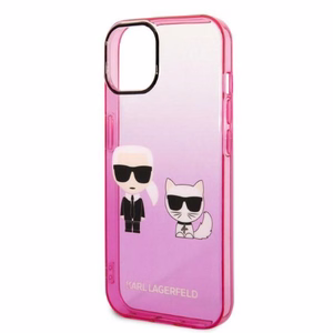 Karl Lagerfeld Gradient Ikonik Karl&Choupette Ümbris jaoks iPhone 14 Plus - roosa