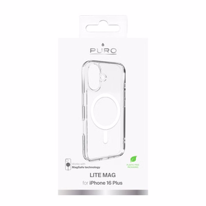 Puro Lite Mag MagSafe Silicone Ümbris jaoks iPhone 16 Plus - Läbipaistev