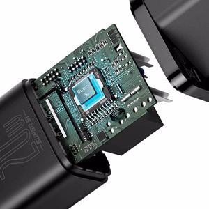 Baseus Super Si 20W USB-C laadija + USB-C – Lightning kaabel 1 m, must