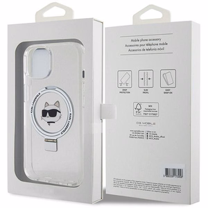 Karl Lagerfeld KLHMP15SHMRSCHH iPhone 15 6.1" valge/valge hardcase Ring Stand Choupette Head MagSafe