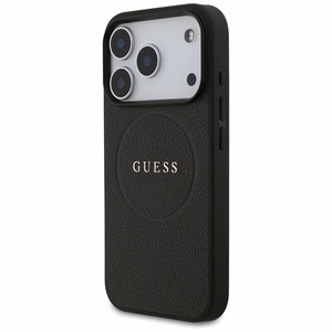 Guess Grained Ring MagSafe ümbris jaoks iPhone 17 Pro - must