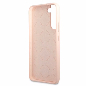 Guess GUHCS22MLSLMGPP S22+ S906 розовый/розовый жёсткий чехол Silicone Script Metal Logo